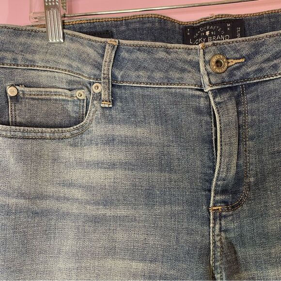 Lucky Brand Lolita Capri Medium Wash Crop Jean Denim Pants Size 32 - Picture 5 of 12